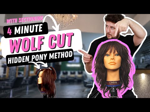 WOLF CUT IN 4 MINUTES with HIDDEN ponytails for CUSTOMISATION of the hair trend 2023