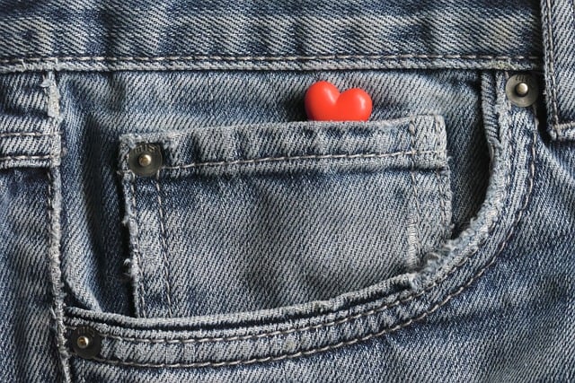 jeans, cœur, des pantalons