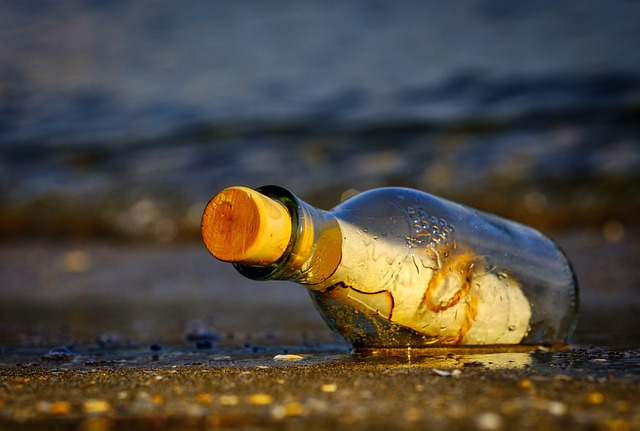 message dans une bouteille, mer, épave