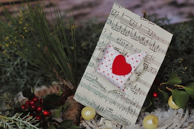 sheet music, cœur, valentin